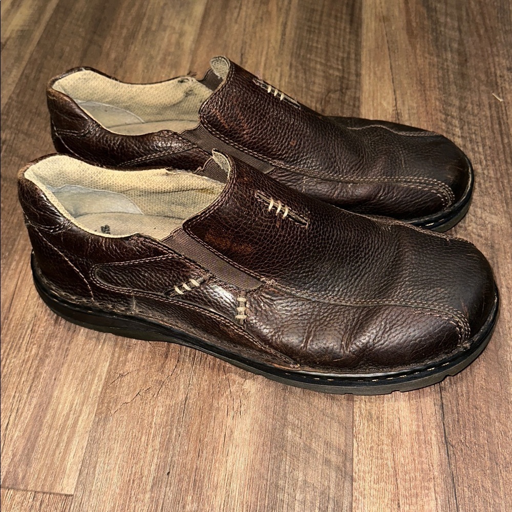Dr Martens Air Wair Mawgan Men’s brown pebbled leather slip on loafers Sz‎ 13